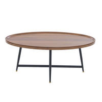 COUCHTISCH aus MDF 110x55x45 cm in Braun mit Metallgestell - Braun, Holzwerkstoff (55/110/45cm) - Modfu