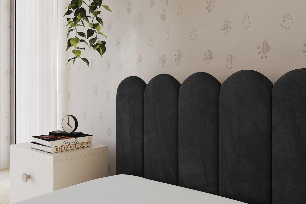 EINZELLBETT Jugendbett mit Bettkasten, Rechts - ARTY 90x200 Schwarz - Anthrazit, Holzwerkstoff/Textil (90/200cm) - ALTDECOR