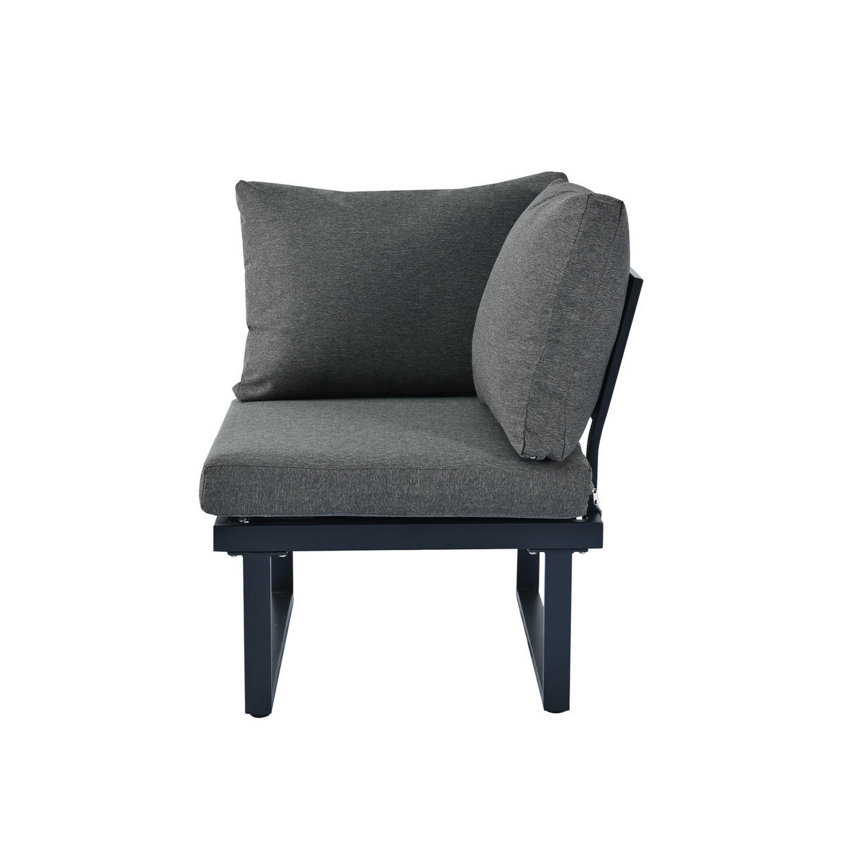 GARTEN-FREIZEITSET Eck-Liegefunktion Grau/Schwarz - Grau, Metall - ComfortXL