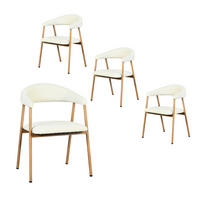 ESSZIMMERSTÜHLE 4er-Set, gepolstert, Chenille, Metallbeine in Holzoptik, Beige - Beige, Textil (61/80.5/59cm) - Meubles Cosy