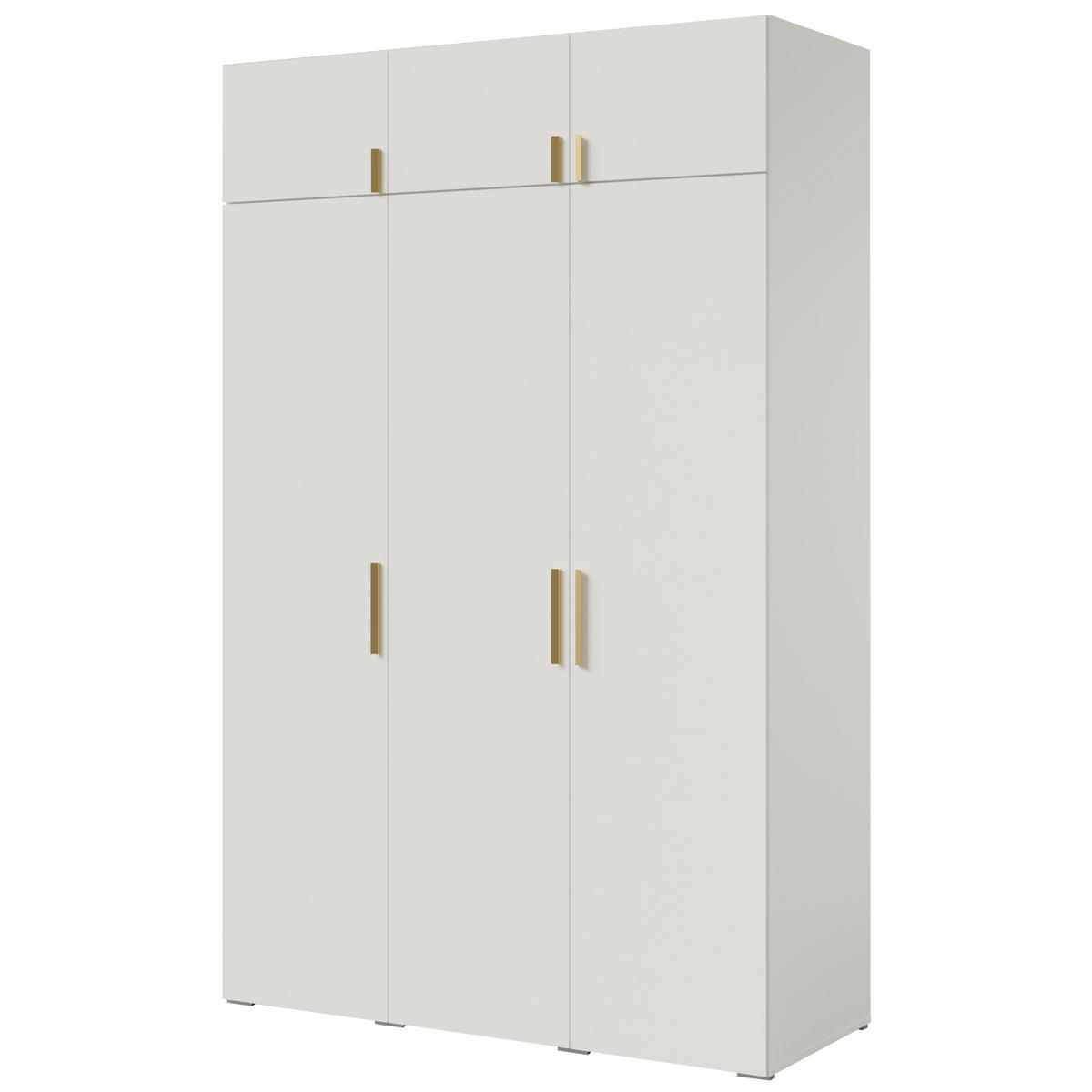 DREHTÜRENSCHRANK mit Aufsatz Napoli 3D 150 Weiß (schwarzer oder goldener Griff) - Silberfarben/Schwarz, Holzwerkstoff/Kunststoff (150/35/60cm) - mzm24