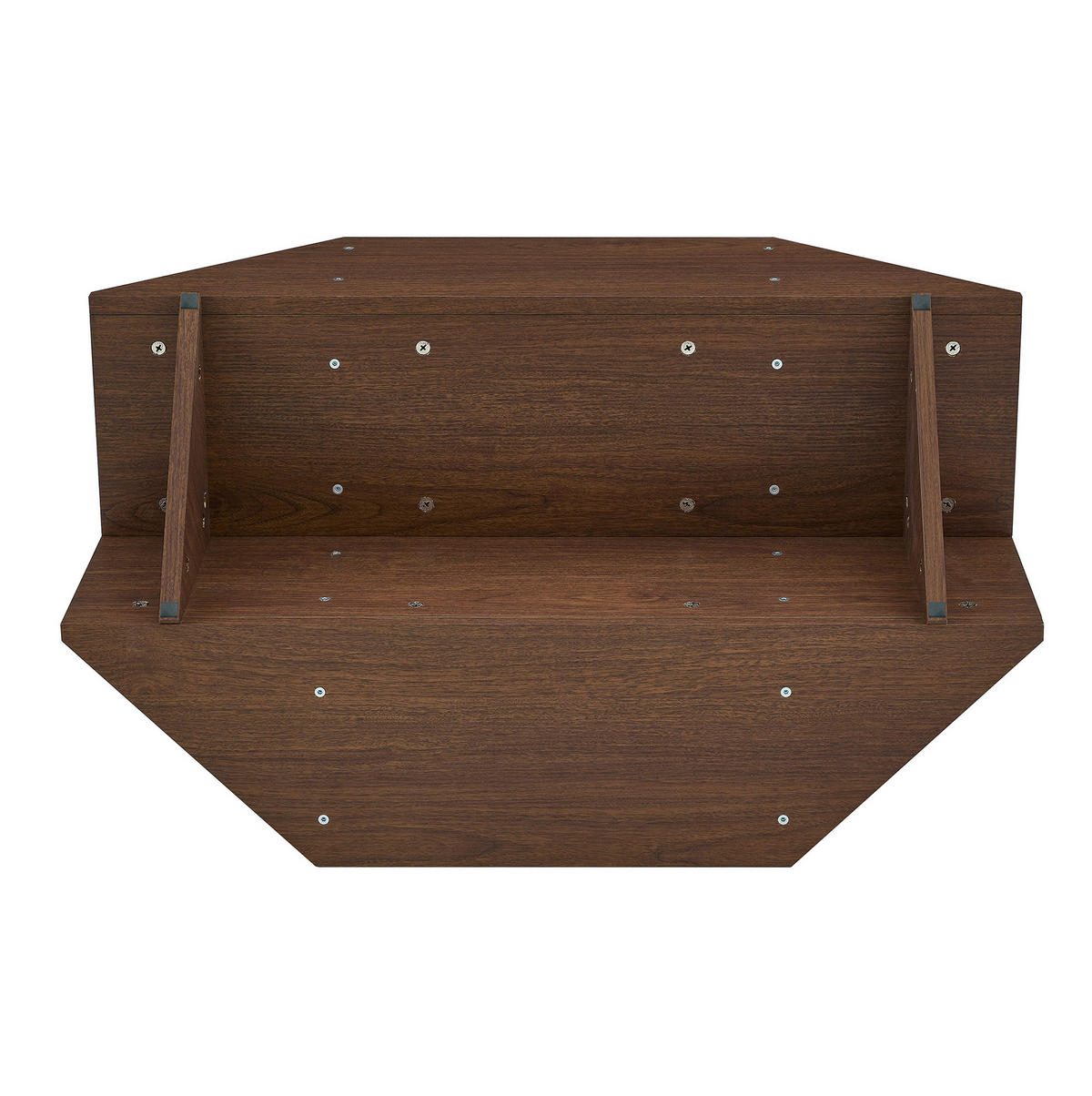 COUCHTISCH 103/63/33.5 cm in Walnuss aus MDF mit Glasplatte und Fächern - Walnussfarben, Holzwerkstoff (103/63/33.5cm) - OKMYHOME
