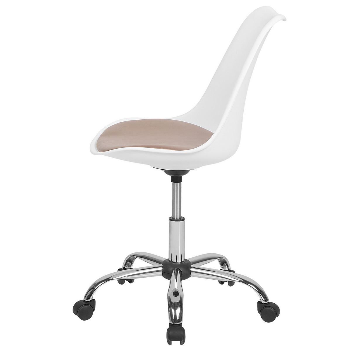 BÜRODREHSTUHL Kunststoff Weiß/Gold Dakota II - Weiß, Kunststoff/Textil (60/79/60cm) - Beliani