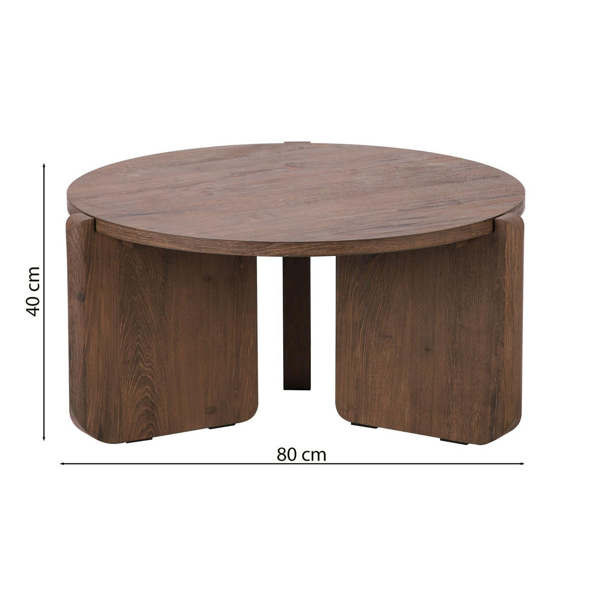 COUCHTISCH Preffines S Nussbaum 80 cm - Nussbaumfarben, Holzwerkstoff (80/80/40cm) - Selsey