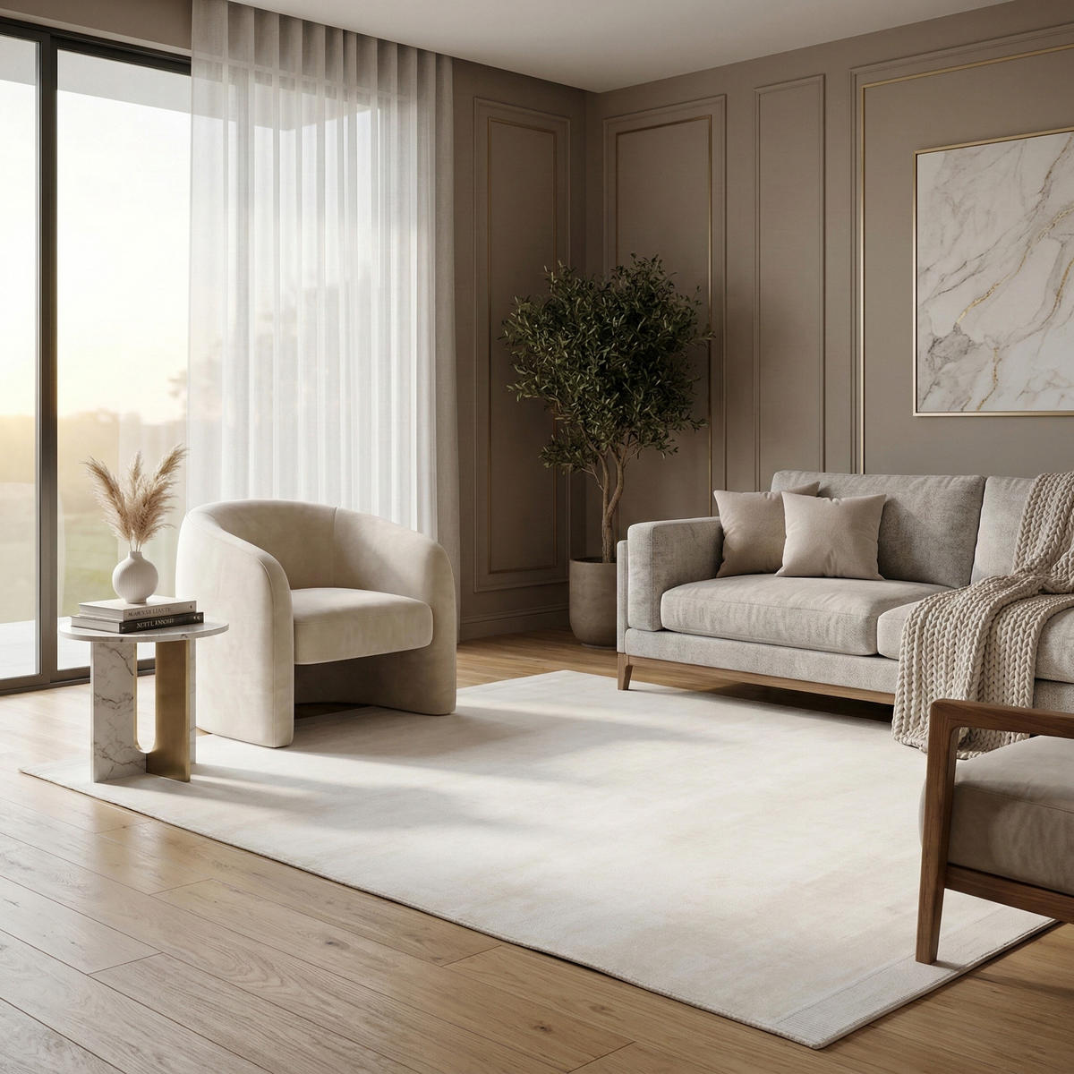 TEPPICH VISKOSE HANDGEWEBT BAMBOO 80/150 Ivory - Creme, Naturmaterialien (80/150cm) - Consilio Concept