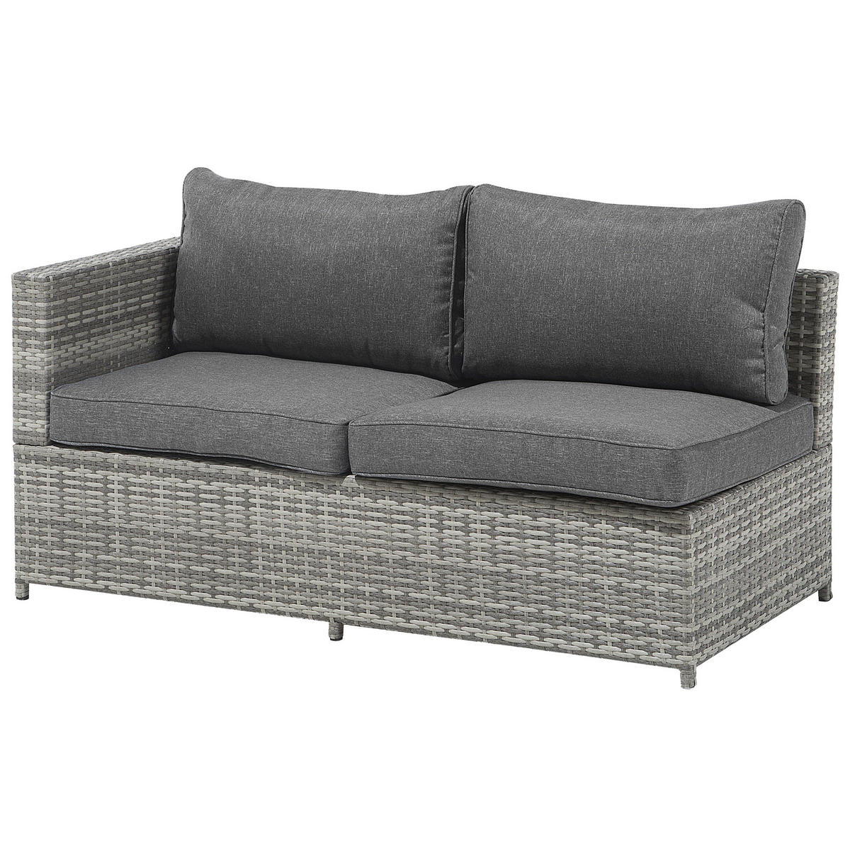 LOUNGE-SET 4-Sitzer grau Avola - Grau, Kunststoff - Beliani