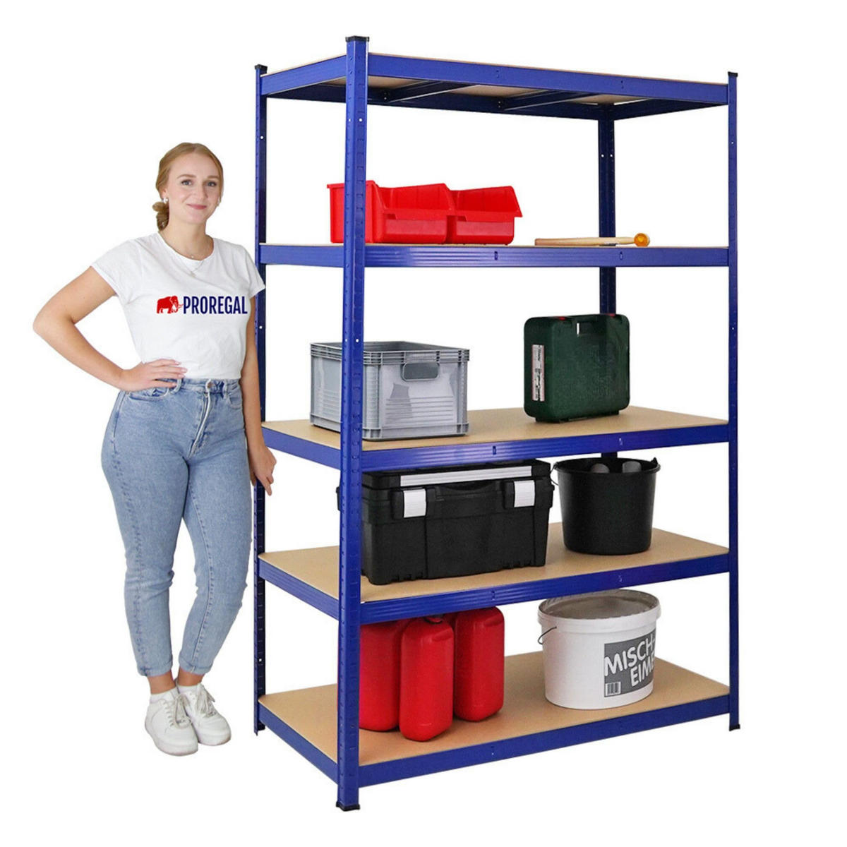 ECKREGAL Ragnar 2er-Set mit Schwerlastregal Taurus 180x210x60 cm Fachlast 175 kg Blau - Blau, Metall (120/180/60cm) - PROREGAL