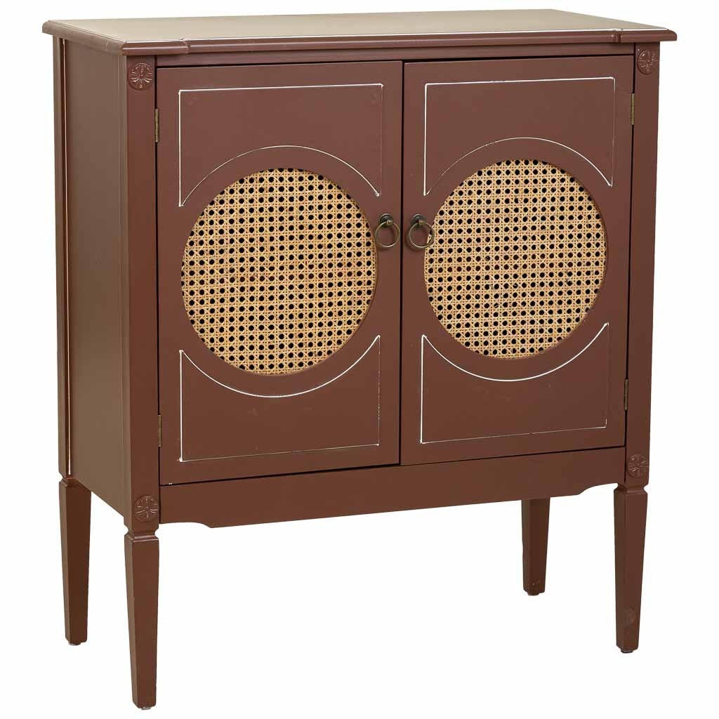 ANRICHTE aus Holz und Rattan braun, 80x38x90 cm - Braun, Holz (80/90/38cm) - Wanderlust