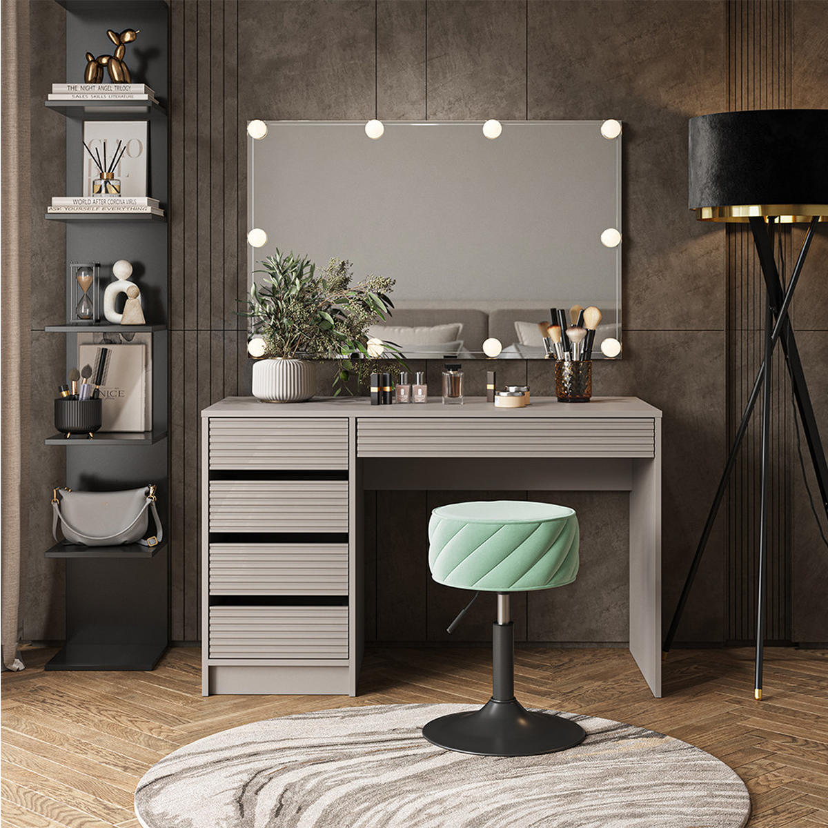 HOCKER Cherio Mintgrün 35 x 64 cm - Mintgrün, Textil (35/50.5/38.5cm) - Vicco