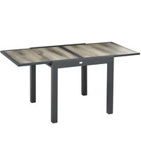 GARTEN-ESSTISCH 80/160/80/75 cm ausziehbar mit Aluminiumrahmen und pflegeleichter Tischplatte, Beige - Beige, Metall (160/80/75cm) - Redom