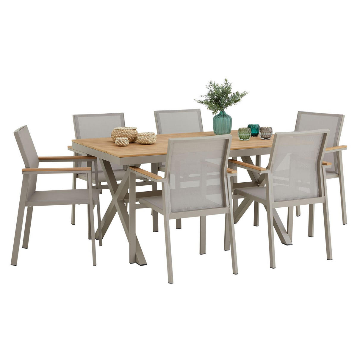 GARTENMÖBELSET WINDY - Beige, Metall - IDIMEX