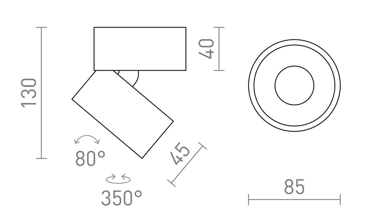 DECKENLEUCHTE ALBANO Schwarz 5 W - Schwarz, Metall (85/85/89cm) - Rendl