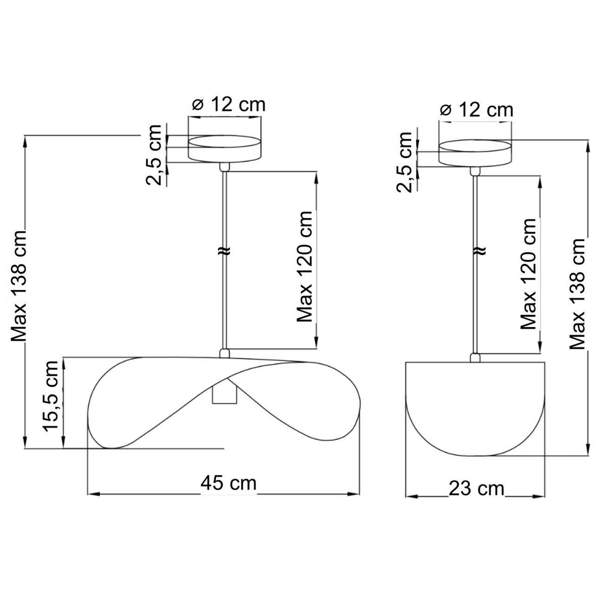 HÄNGELEUCHTE Piuma, Gold, 45cm - Goldfarben, Metall (45/23/15.5cm) - KOSILUM