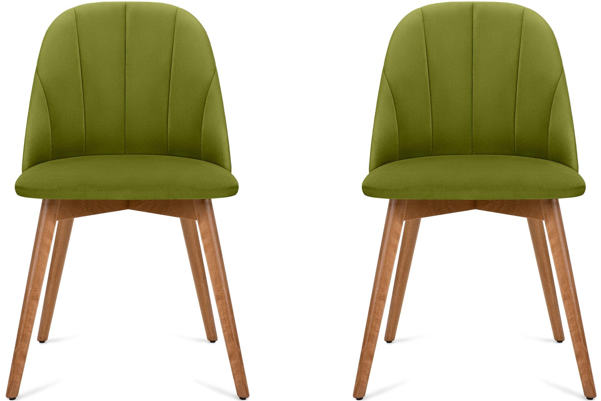 ESSZIMMERSTÜHLE BAKERI (2er-Set), oliv / eiche hell - Eichefarben/Olivgrün, Holz/Buchenholz (48/86/44cm) - KONSIMO®