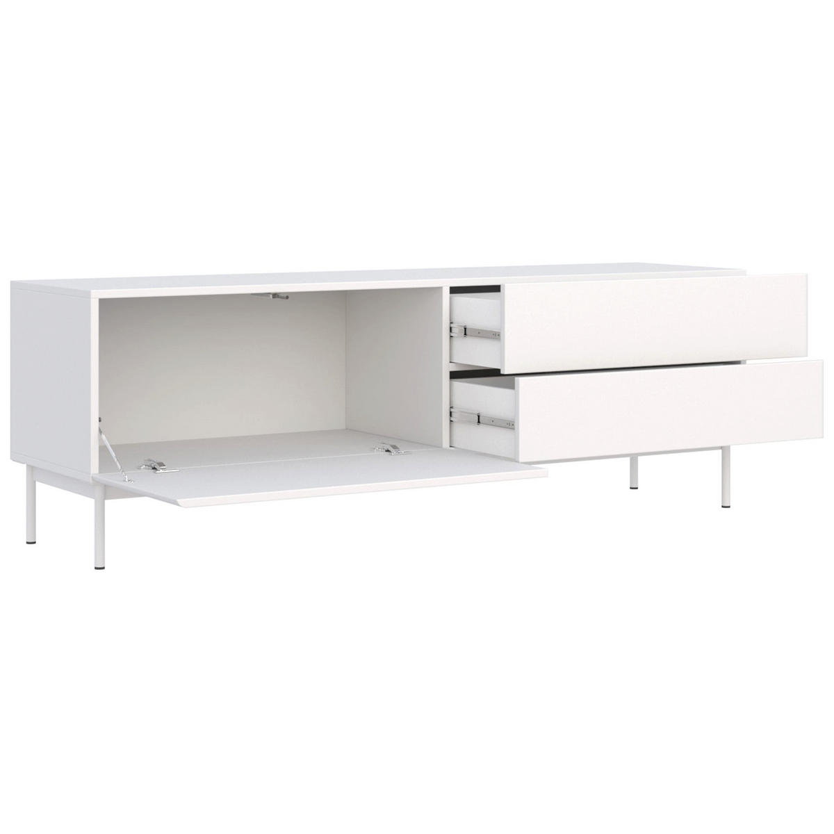 TV-LOWBOARD Olio WEIß 160 CM - Weiß, Holzwerkstoff/Metall (160/52/38.6cm) - Selsey