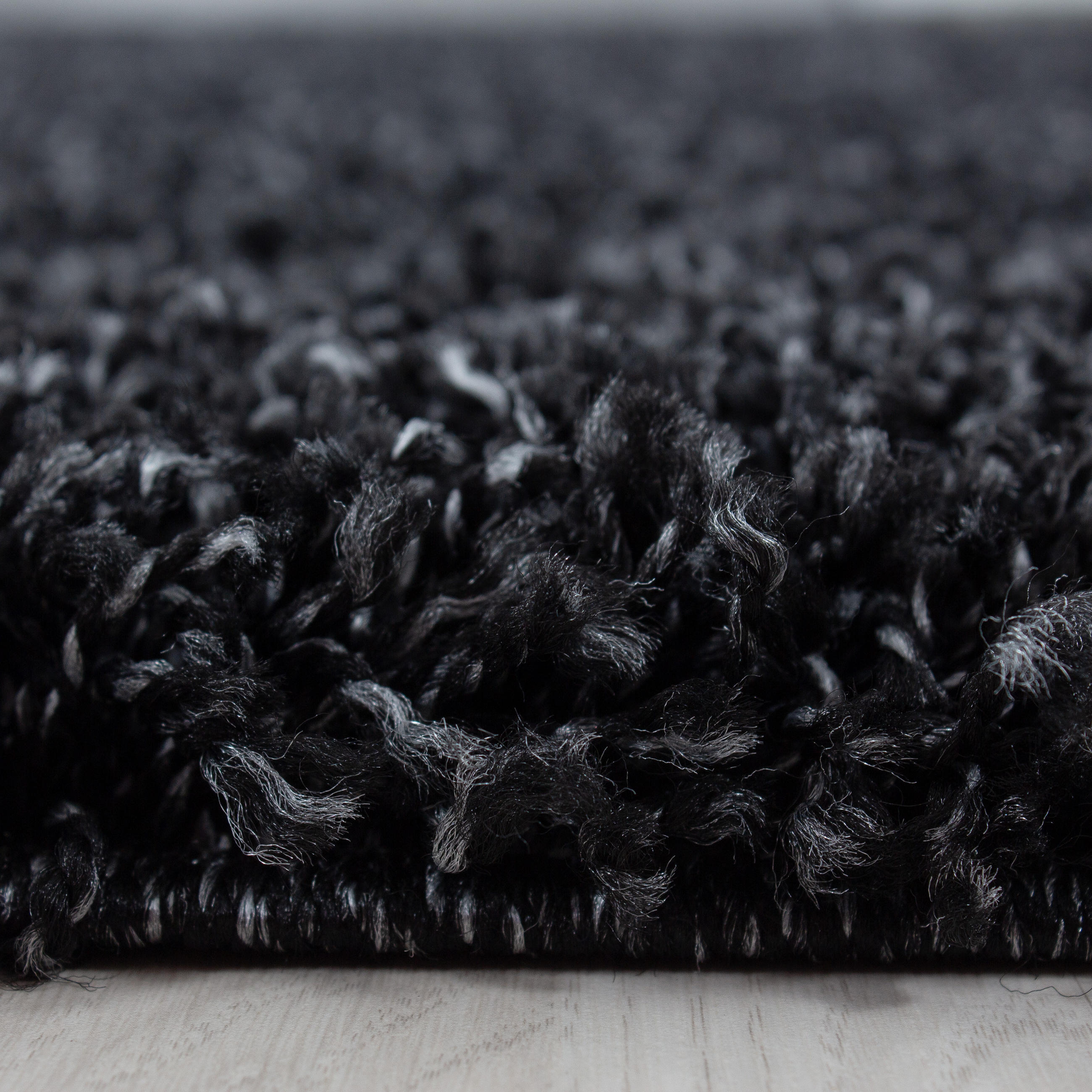 TEPPICH Hochflor Unifarben Polypropylen Wohnzimmer Shaggy Anthrazit Läufer 80x250 - Anthrazit, Textil (80/250cm) - KADIMA DESIGN