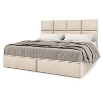 BOXBETT 160x200 cm, GARDA, Bettkasten und Taschenmatratze, Elegant Topper und Schubladen, Beige - Beige, Holzwerkstoff/Kunststoff (160/200cm) - Trada
