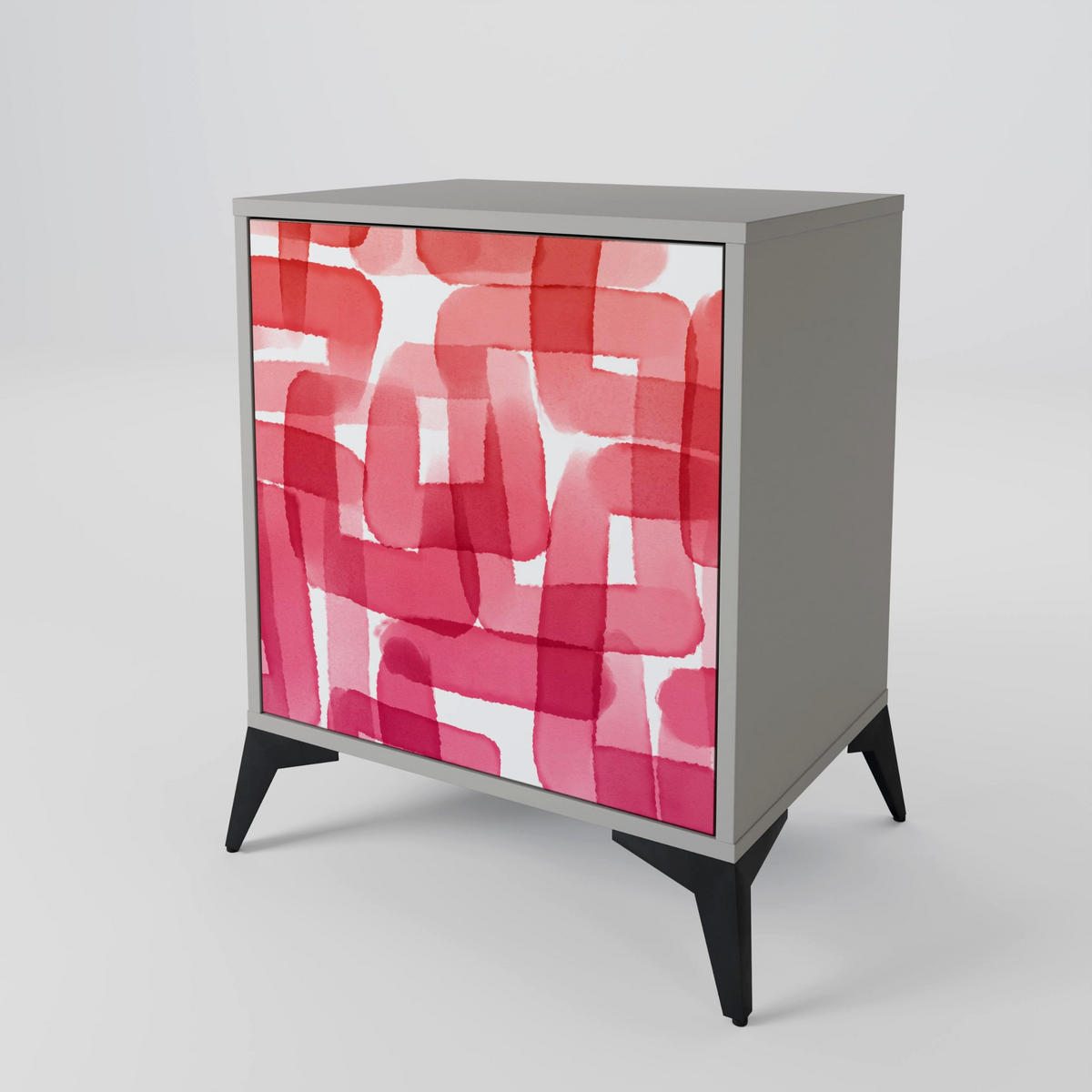SIDEBOARD KALEIDOSCOPIC CUBISM, Grau, 57,5x42x57,5 cm, Ohne Füße - Multicolor/Grau, Holzwerkstoff (57.5/57.5/42cm) - SpaceRebels