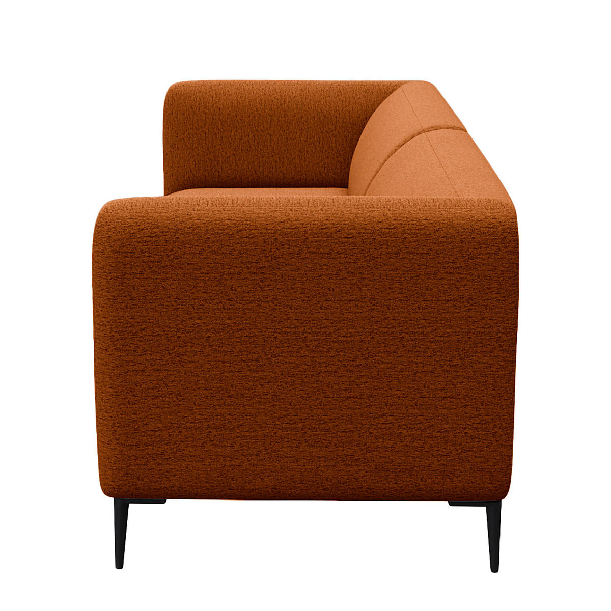 3-SITZER SOFA - Rostfarben/Schwarz, Textil/Metall (205/74/88cm) - home24