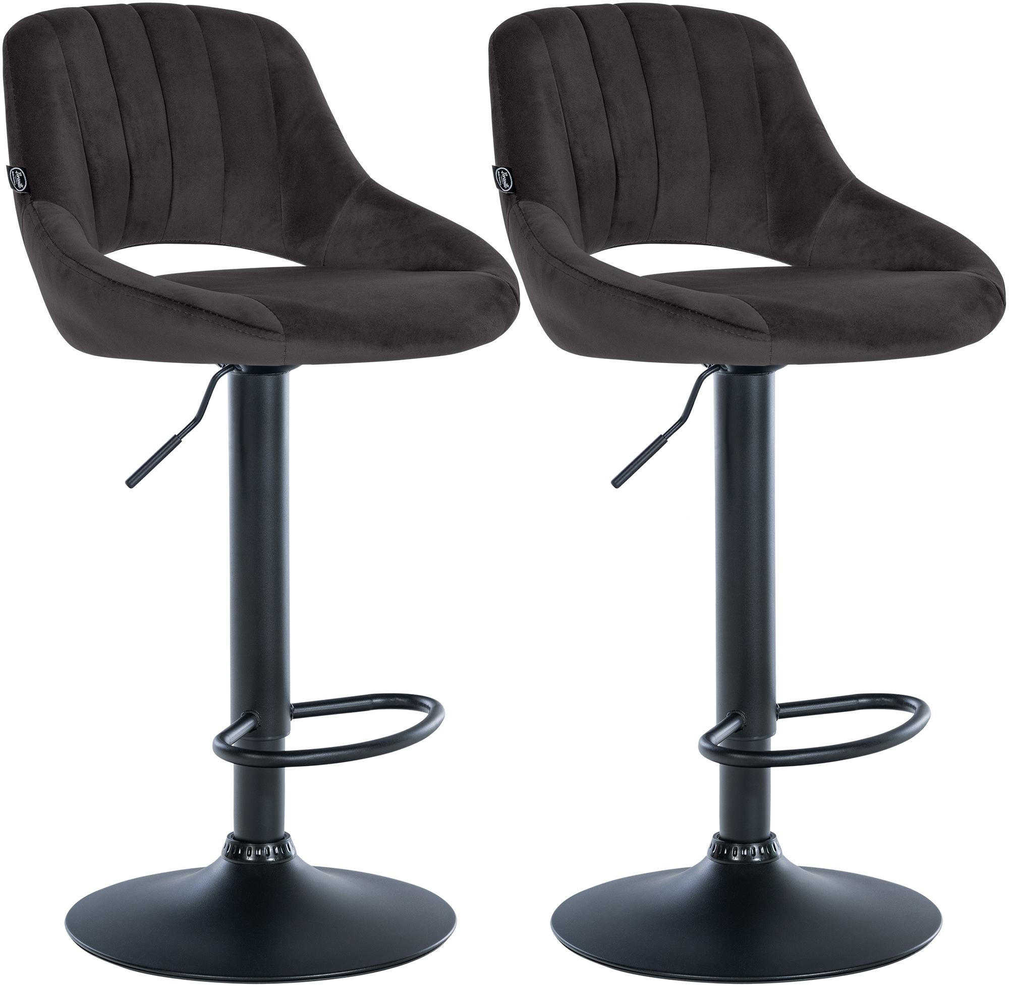 BARHOCKER 2 Samt Schwarz - Schwarz, Textil (47/85/48cm) - CLP