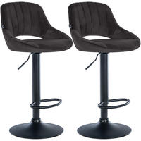 BARHOCKER 2 Samt Schwarz - Schwarz, Textil (47/85/48cm) - CLP