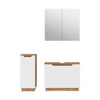 KOUPELNOVÝ NÁBYTEK Lotta Dub/bílá se strukturou dlaždic - bílá/barva dubu, kompozitní dřevo (79.6/62.1/32cm) - Vicco