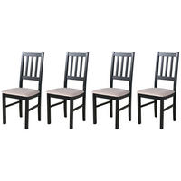 STUHL Bos 4 (4er Set) - Beige/Schwarz, Holz (43/94/40cm) - Leaf Design
