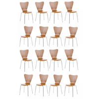 BESUCHERSTUHL 16er Set Holz eiche - Eichefarben, Holz/Metall (45/85/49cm) - CLP