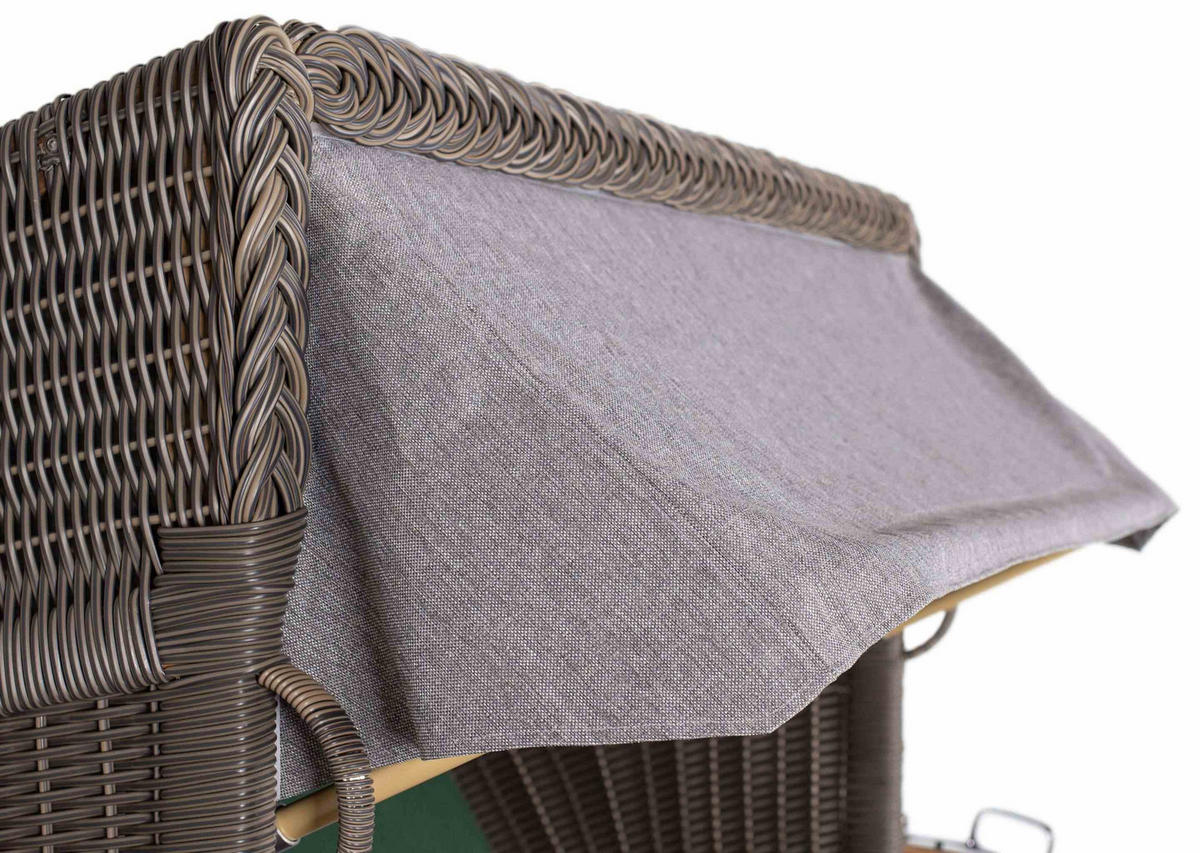 STRANDKORB XL Schillig Bullauge - Braun/Grau, Metall (142/170/95cm) - Mr. Deko