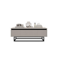 KONFERENCIJSKI STOL Selene mat kašmir 109 cm s metalnim okvirom - boje kašmira/crna, drvni materijal/metal (50/109/39cm) - Meble Lindner