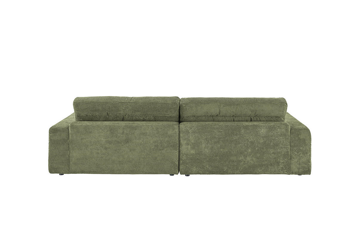 ECKSOFA LANA SOFA Grün Cord - Schwarz/Grün, Textil (296/205cm) - KAWOLA