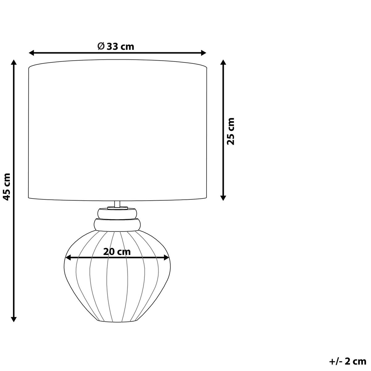 TISCHLAMPE Neris 33/33/45 cm - Blau, Keramik (33/33/45cm) - Beliani