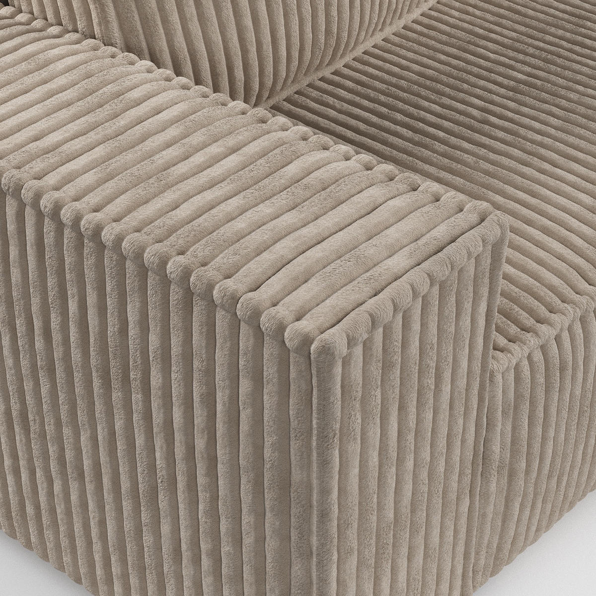 ECKSOFA Maze Hellbraun Plüsch - Rechts Seite - Schwarz/Cappuccino, Holz/Holzwerkstoff (294/185cm) - Maison de Reve