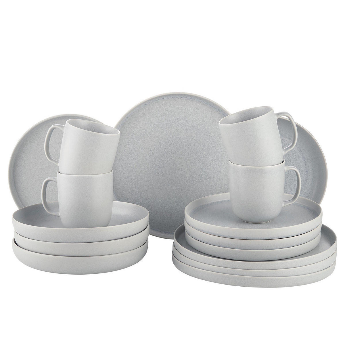 GESCHIRR-SET (16-teilig) Casa Nova - Grau, Keramik (27/1/27cm) - BUTLERS