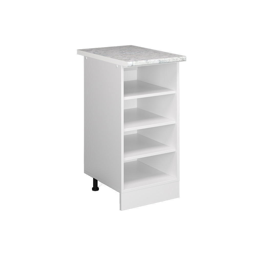 KÜCHENREGAL R-Line Weiß 40 cm, AP Marmor - Weiß, Holzwerkstoff (40/81.6/60cm) - Vicco