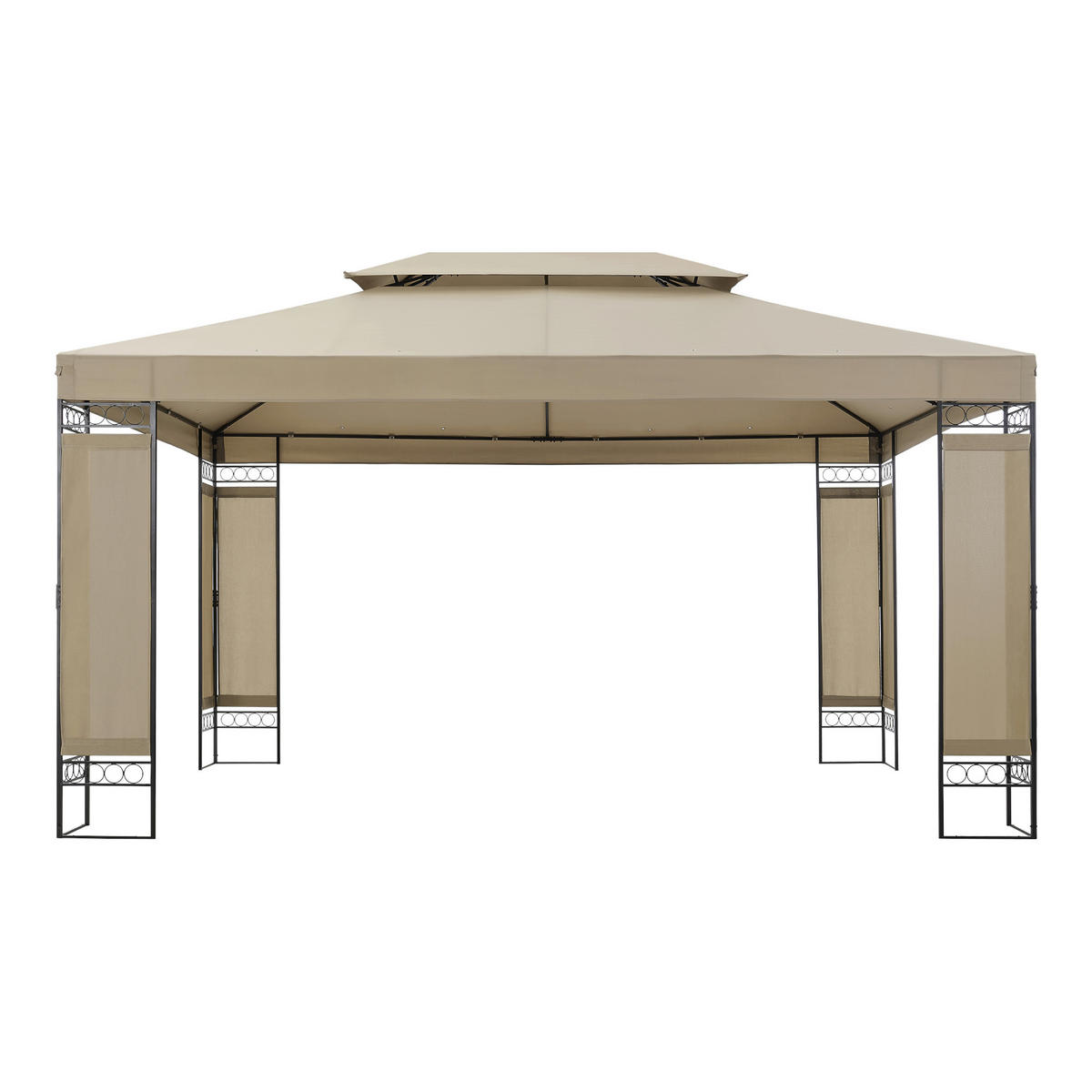PAVILLON Lanciano - Beige, Textil/Metall (400/265/300cm) - [en.casa]