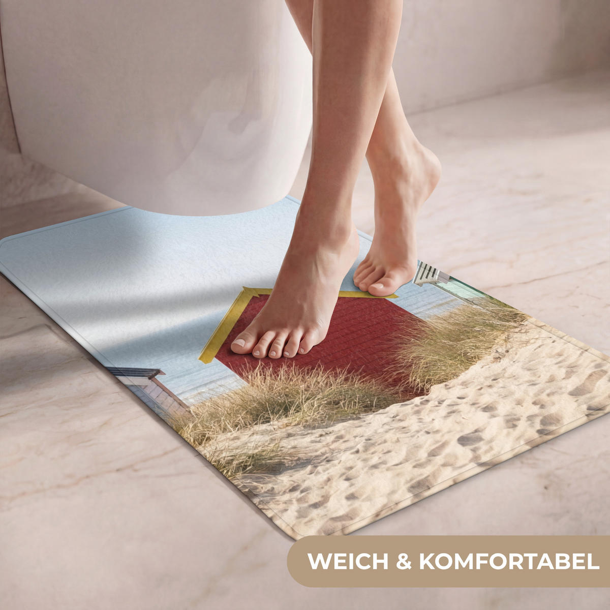WC PŘEDLOŽKA Pláž - Chaty - Barevné - Duny 50x80 cm - různobarevná, textil/plast (50/1cm) - OnlyWow