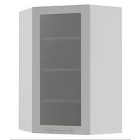 ECKHÄNGESCHRANK Bari W4S/10/60 RAL 7040 fenstergrau (K5) / Weiß 60 / 60 / 96cm - Weiß/Grau, Holz/Holzwerkstoff (60/96/60cm) - Feldmann-Wohnen