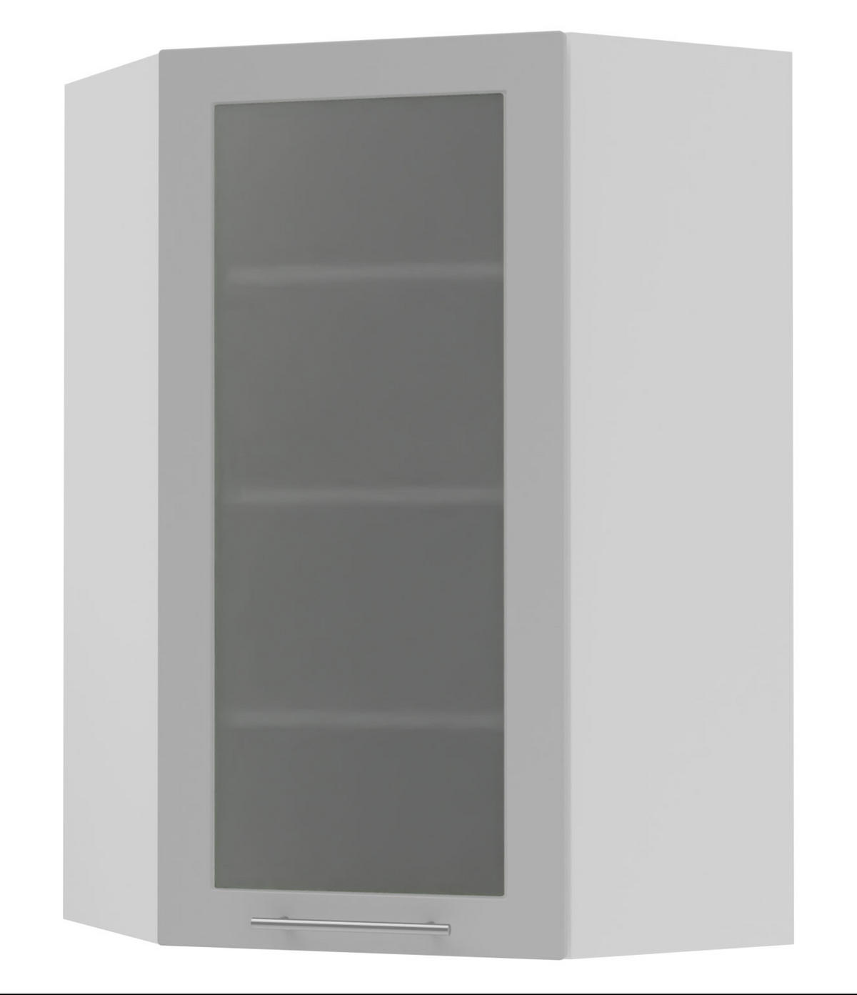 ECKHÄNGESCHRANK Bari W4S/10/60 RAL 7040 fenstergrau (K5) / Weiß 60 / 60 / 96cm - Weiß/Grau, Holz/Holzwerkstoff (60/96/60cm) - Feldmann-Wohnen