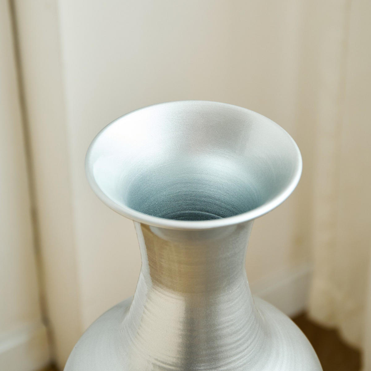 BODENVASE Metallvase,50/66/83 cm,3 tlg.Dekovase,Silber - Silberfarben, Metall (83cm) - LVHOM