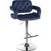BARHOCKER Samt blau - Chromfarben/Blau, Textil (62/103/55cm) - CLP