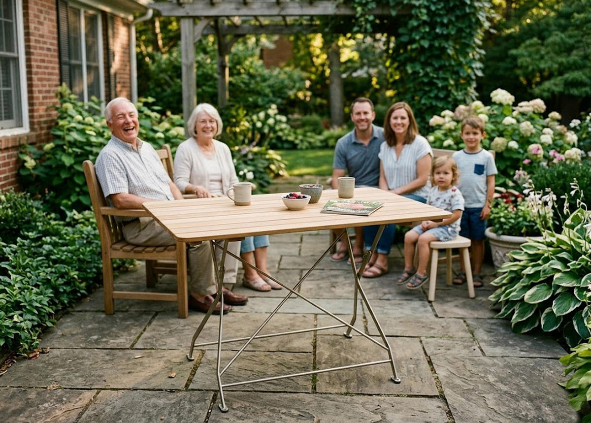 KLAPPTISCH Bad Belzig aus Robinienholz 70x110 cm, Stahlgestell Verzinkt - Braun, Holz (70/110/72cm) - TPFGarden