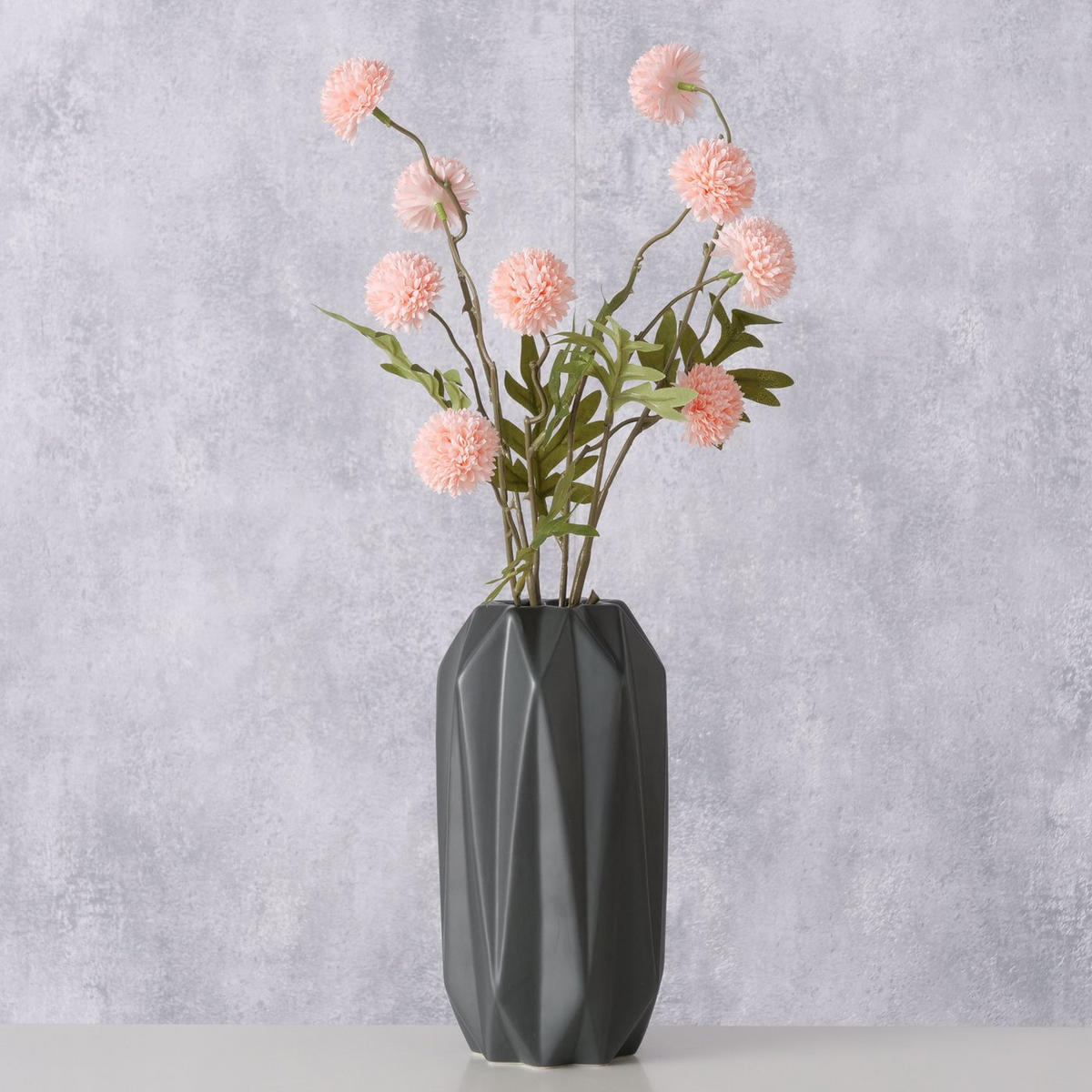 KERAMIKVASE Gravo 20,5 cm - Grau, Keramik (20.5cm) - Boltze Home