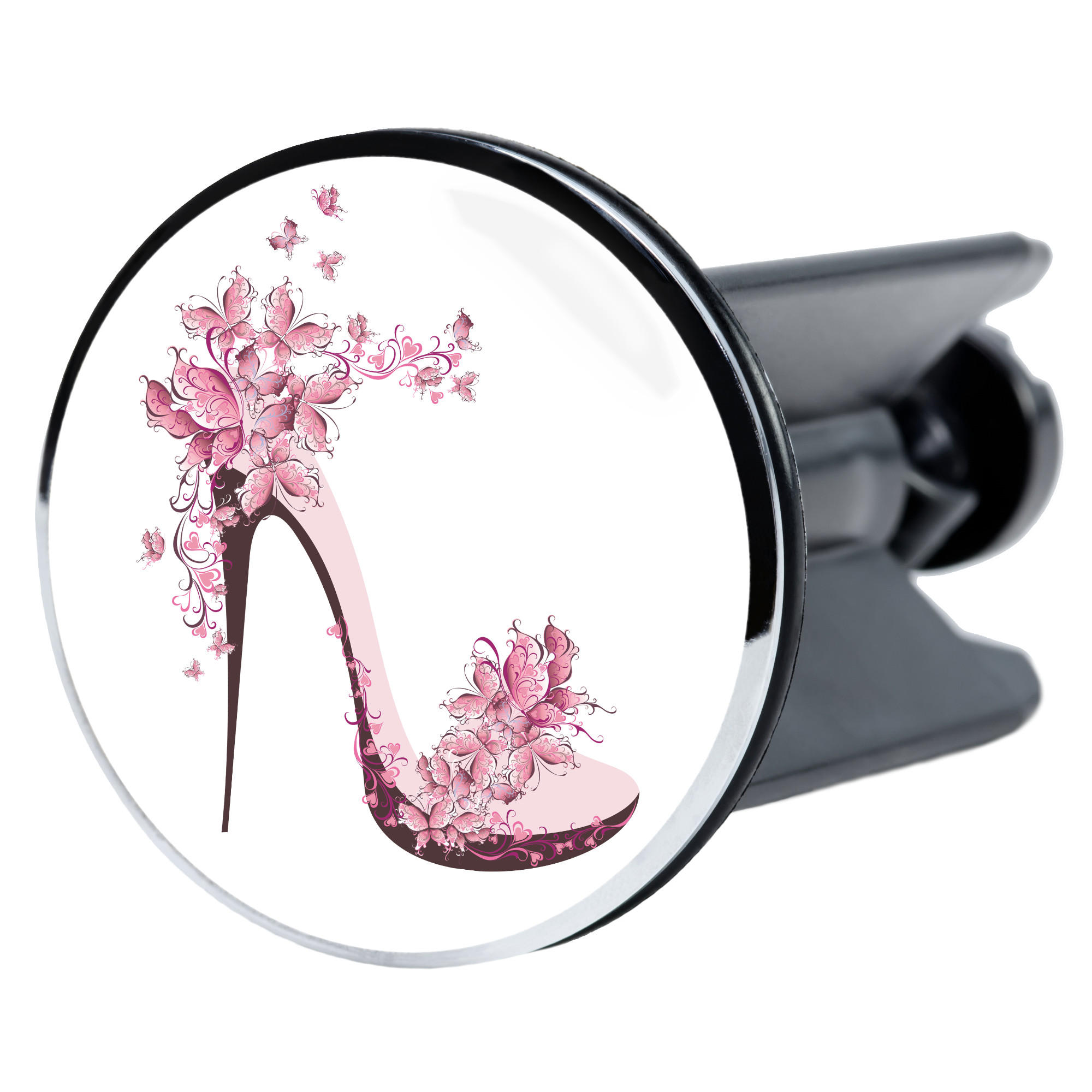 WASCHBECKENSTÖPSEL Schuh - Pink, Kunststoff/Metall (4/7/7cm) - Sanilo