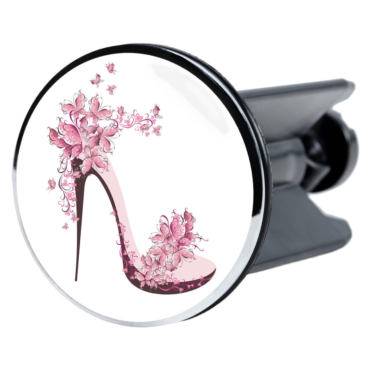 WASCHBECKENSTÖPSEL Schuh - Pink, Kunststoff/Metall (4/7/7cm) - Sanilo