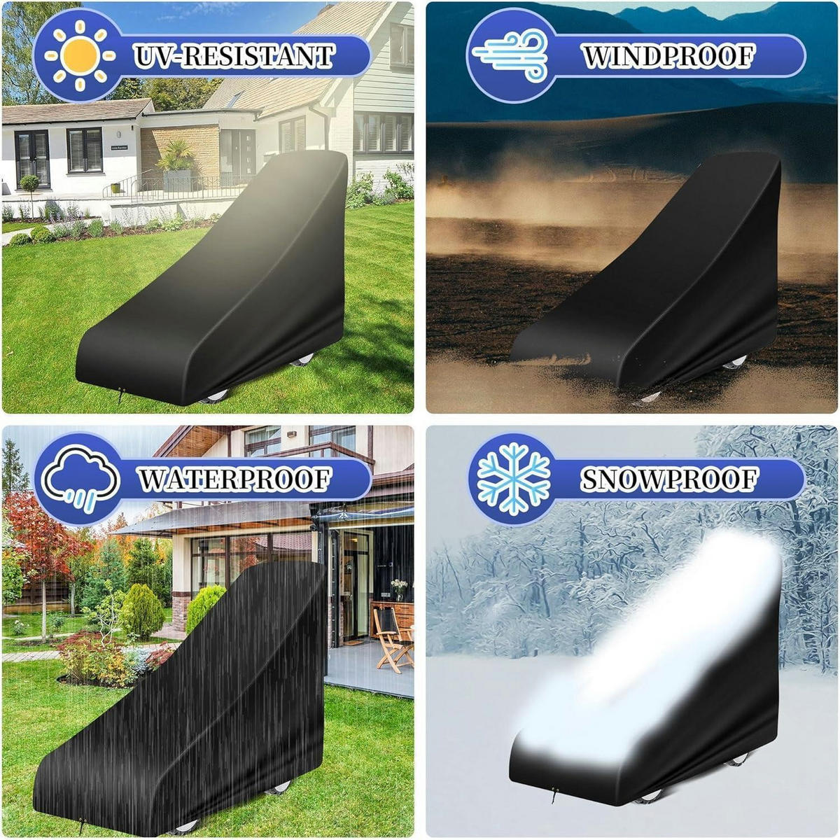 RASENMÄHER-ABDECKUNG 140 x 56 x 103 cm wasserdicht 420D Oxford Schwarz - Schwarz, Kunststoff (56/103/140cm)
