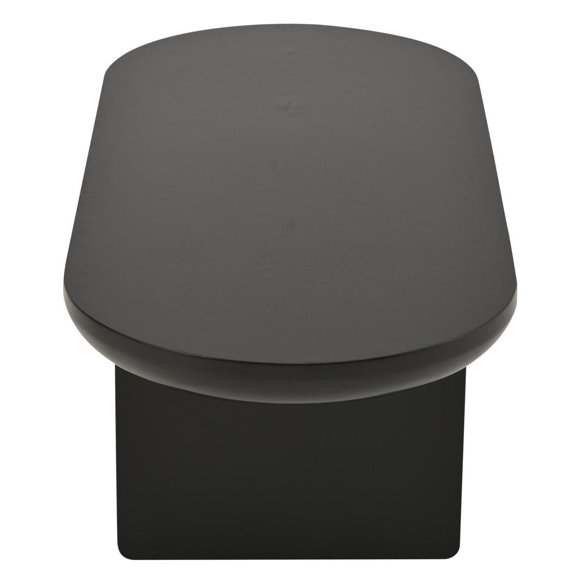 COUCHTISCH 119,7/49,8/35,5 cm Schwarz aus MDF mit ovaler Platte - Schwarz, Holzwerkstoff (49.8/119.7/35.5cm) - OKWISH