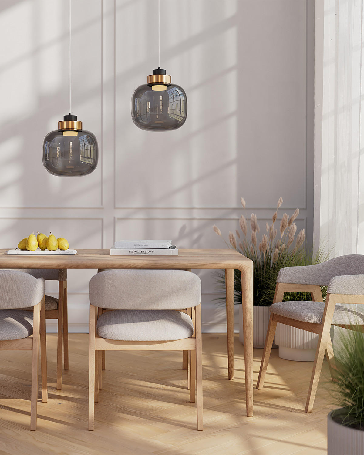 PENDELLEUCHTE Exemplar - Goldfarben, Glas (20/20/150cm) - Butlers