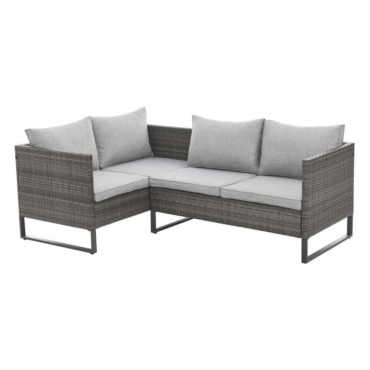 RATTANLOUNGE KANSAS Grau - Grau, Kunststoff - SVITA