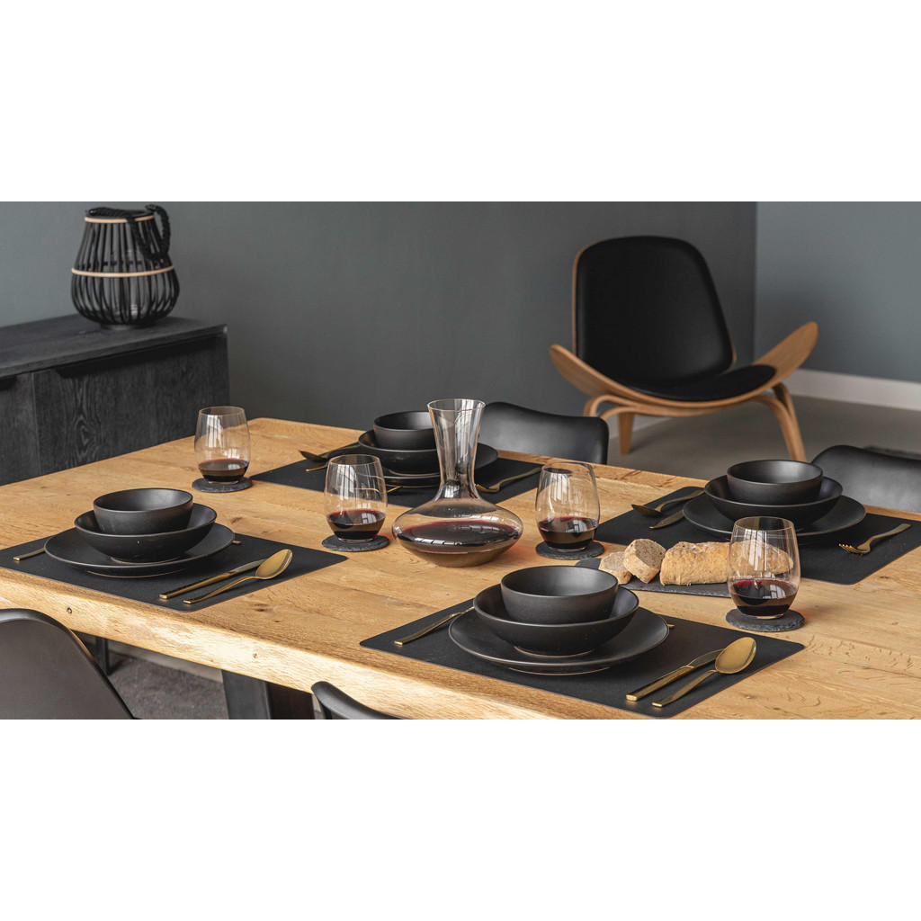 Thumbnail - Studio Tavola Tiefer, Schwarz, Keramik, 2x5x21 cm, Essen & Trinken, Geschirr, Geschirr-Sets, Teller-Sets